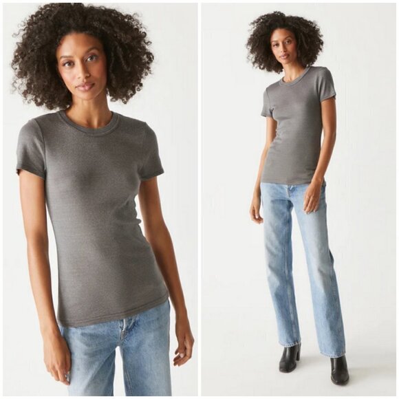 💕MICHAEL STARS💕 Fallon Shine Tee ~ Dark Gray Size NWOT - Picture 6 of 15